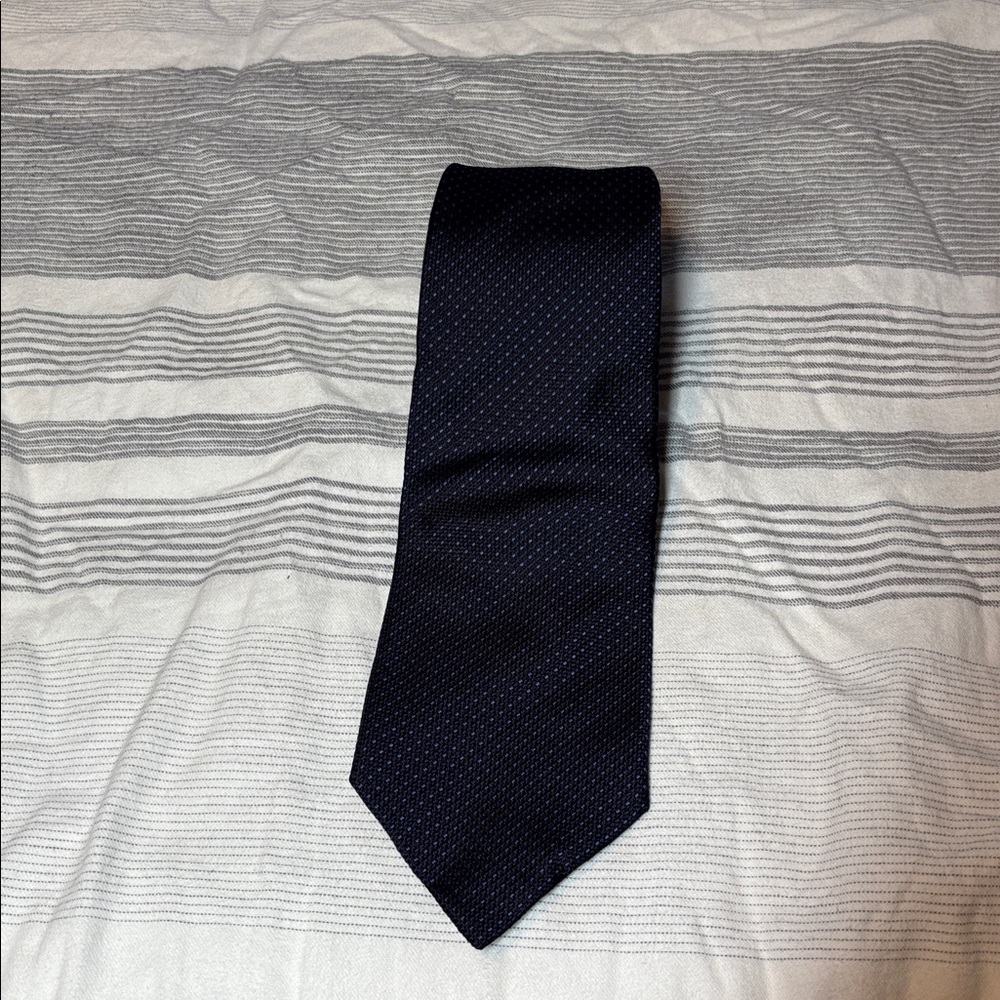 Brooks Brothers Dark Blue Textured Silk Tie